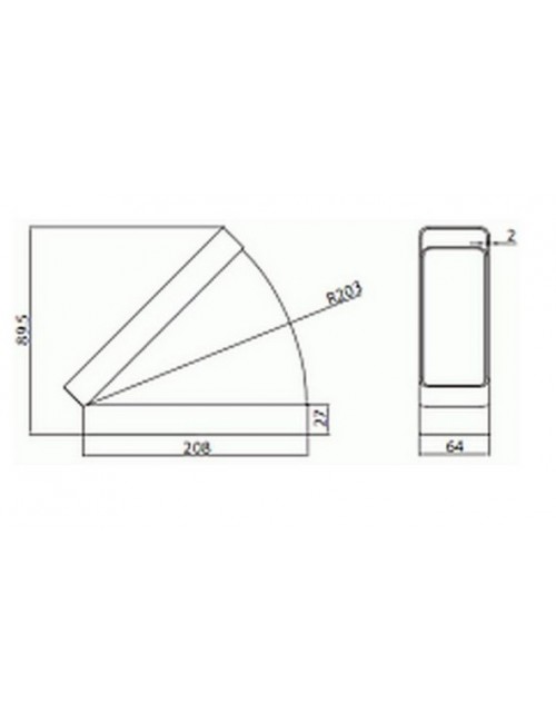 Kolano poziome 45 stopni • Supertuba 204x60 • VENTS • PROFESJONALNA WYSYŁKA