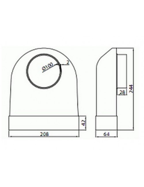 Kolano łączące przekrój 204x60 ze średnicą zewnętrzną fi 100 mm • Supertuba 204x60 • VENTS • Profesjonalna Wysyłka