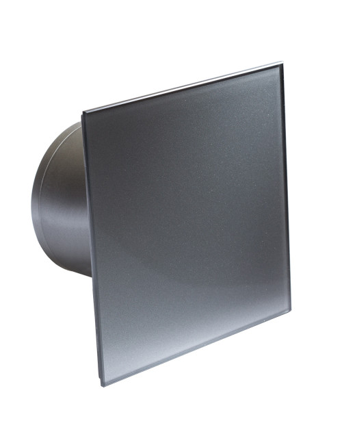 Wentylator łazienkowy - Krótki króciec - Szklany Panel Połysk. Wyposażenie standardowe. Średnica 100 mm