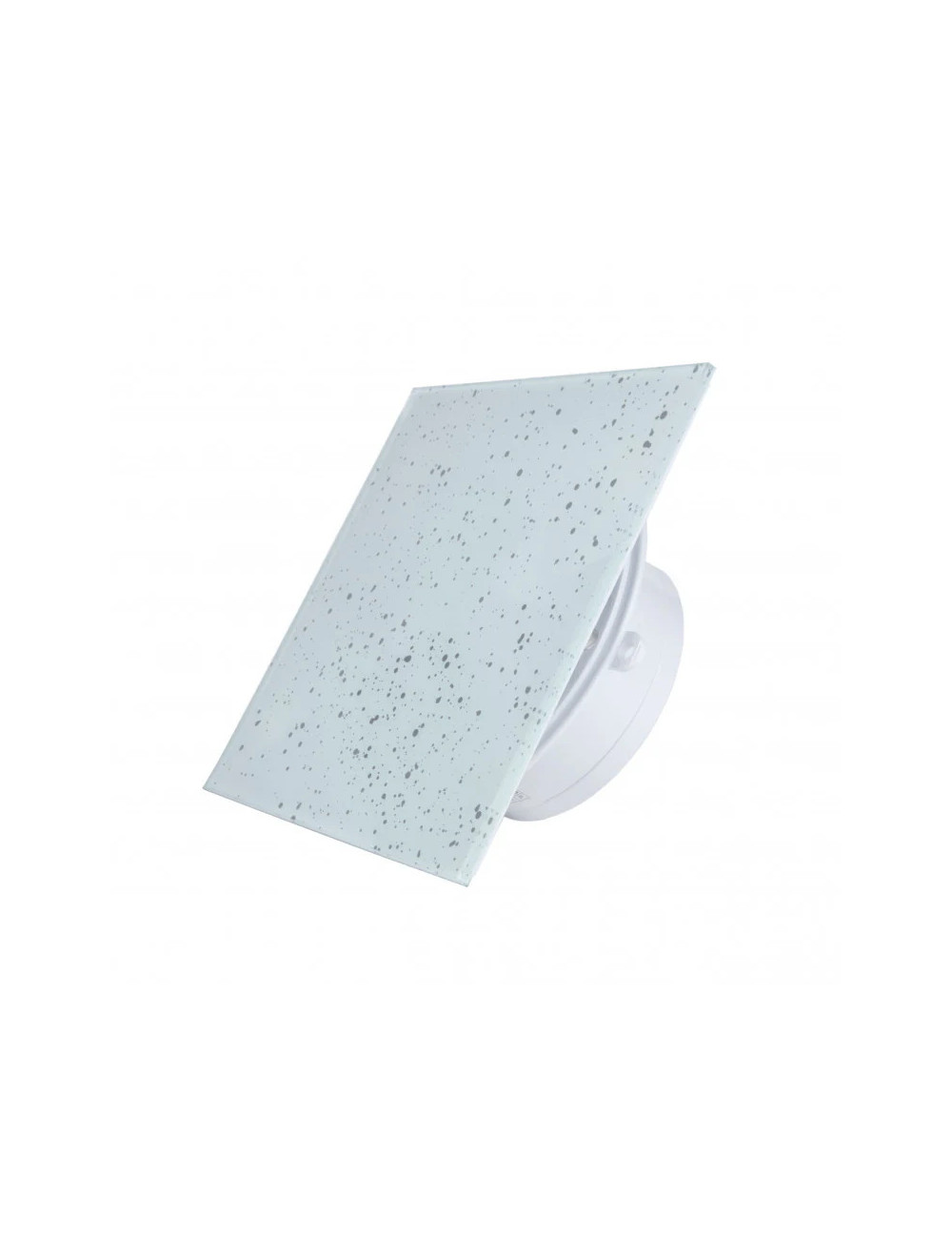 Wentylator łazienkowy serii MMP. KRÓTKI KRÓCIEC. Szklany Panel marmurek. Wyposażenie standard. Średnica100 mm