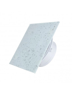 Wentylator łazienkowy serii MMP. KRÓTKI KRÓCIEC. Szklany Panel marmurek. Wyposażenie standard. Średnica100 mm